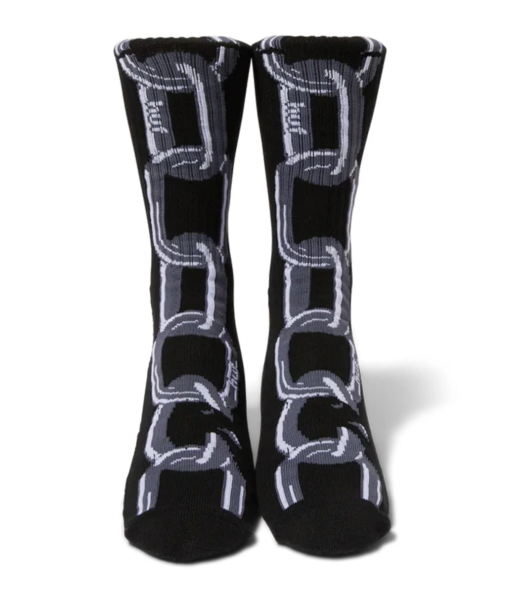 HUF Linked Crew Sock - Black 5 HUF Linked Crew Sock - Black - Afbeelding 3