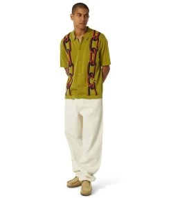 HUF Linked Short Sleeve Knit Sweater - Green -Skateboard Kortingswinkel huf linked short sleeve knit sweater green 5