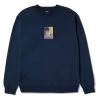 HUF Morning Glory Crewneck - Navy -Skateboard Kortingswinkel huf morning glory crewneck navy