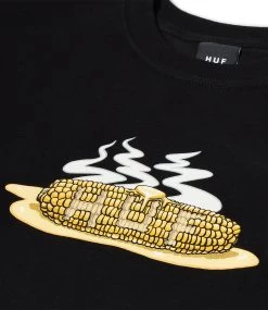 HUF On The Cob T-Shirt - Black -Skateboard Kortingswinkel huf on the cob t shirt black 3