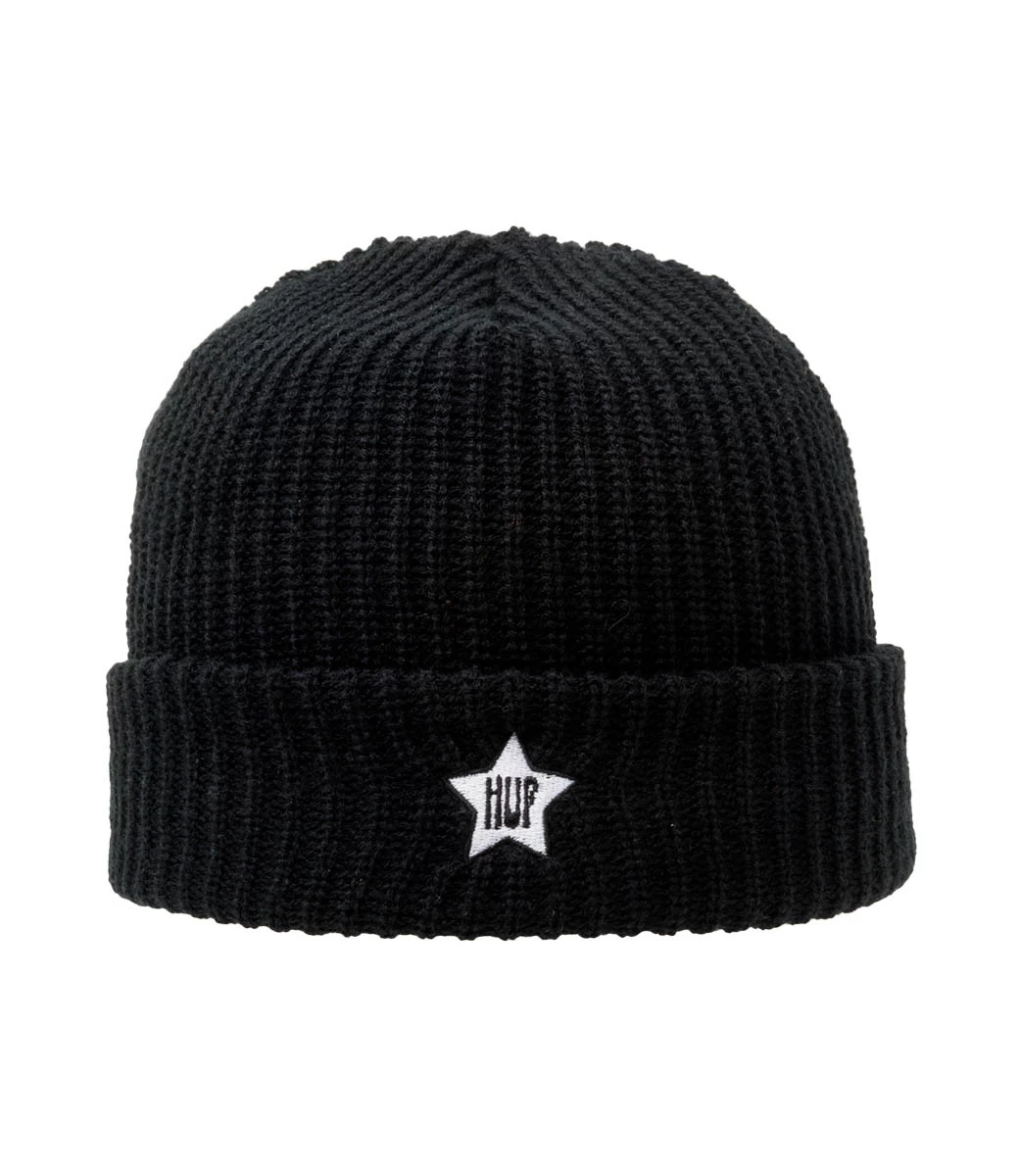 HUF One Star Visor Beanie - Black 5 HUF One Star Visor Beanie - Black - Afbeelding 3