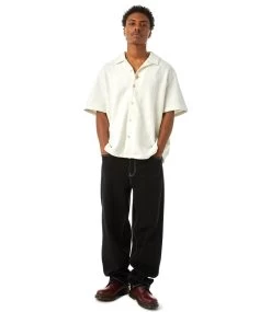 HUF Plantlife Jacquard Shirt - White -Skateboard Kortingswinkel huf plantlife jacquard shirt white 1