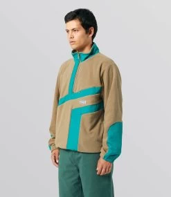HUF Range Quarter Zip Polar Fleece - Olive -Skateboard Kortingswinkel huf range quarter zip polar fleece olive 4
