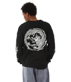 HUF Twin Dragon Cardigan - Black -Skateboard Kortingswinkel huf twin dragon cardigan black 2