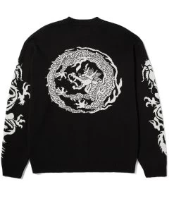 HUF Twin Dragon Cardigan - Black -Skateboard Kortingswinkel huf twin dragon cardigan black 4