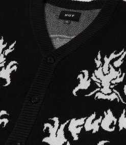 HUF Twin Dragon Cardigan - Black -Skateboard Kortingswinkel huf twin dragon cardigan black 5