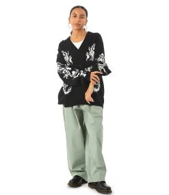 HUF Twin Dragon Cardigan - Black -Skateboard Kortingswinkel huf twin dragon cardigan black 8