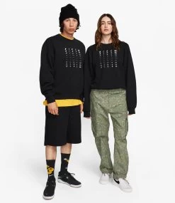 NIKE SB Fleece Crew Fade Gfx - Black -Skateboard Kortingswinkel nike sb fleece crew fade gfx black 3