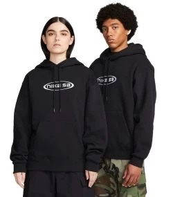 NIKE SB HBR Hoodie - Black/White -Skateboard Kortingswinkel nike sb hbr hoodie black white 1