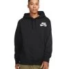 NIKE SB Icon Pullover Skate Hoodie - Black/White -Skateboard Kortingswinkel nike sb icon pullover skate hoodie black white