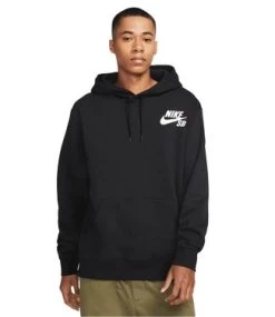 NIKE SB Icon Pullover Skate Hoodie - Black/White