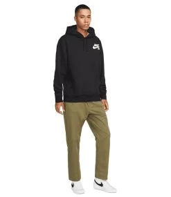 NIKE SB Icon Pullover Skate Hoodie - Black/White -Skateboard Kortingswinkel nike sb icon pullover skate hoodie black white 6