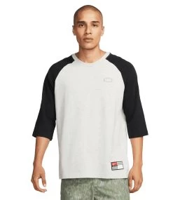 NIKE SB X Mlb Raglan Skate T-Shirt - Grey Heather/Black -Skateboard Kortingswinkel nike sb x mlb raglan skate t shirt grey heather bl 1