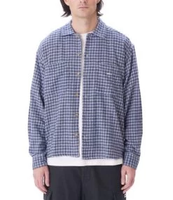 OBEY Bigwig Micro Plaid Woven - Silver Grey Multi