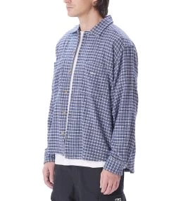 OBEY Bigwig Micro Plaid Woven - Silver Grey Multi -Skateboard Kortingswinkel obey bigwig micro plaid woven silver grey multi 3