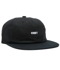 OBEY Bold Twill 6 Panel Strapback - Black