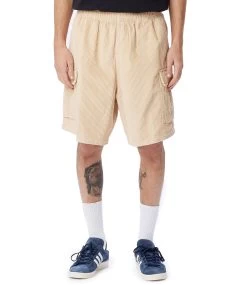 OBEY Easy Cord Emb Cargo Short - Irish Cream -Skateboard Kortingswinkel obey easy cord emb cargo short irish cream 4