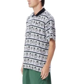 OBEY Expand Jacquard Polo - Black Multi -Skateboard Kortingswinkel obey expand jacquard polo black multi 1