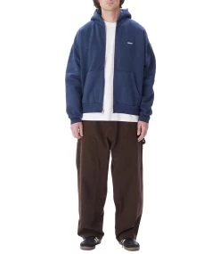OBEY Lowercase Pigment Zip Hood - Pigment Academy Navy -Skateboard Kortingswinkel obey lowercase pigment zip hood pigment academy na 3