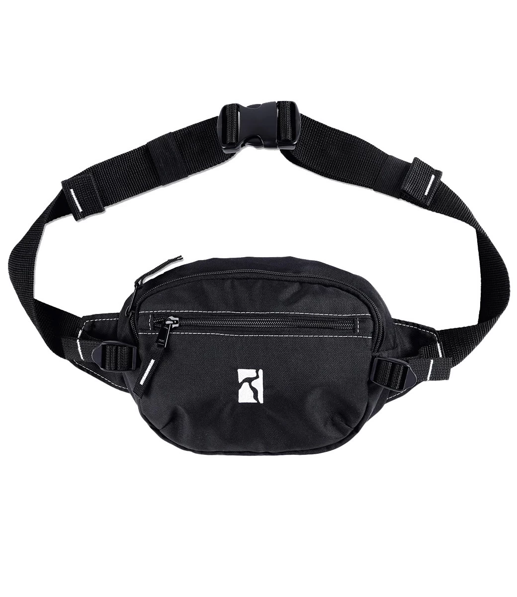POETIC COLLECTIVE Premium Belt Bag - Black W. White Seams 4 POETIC COLLECTIVE Premium Belt Bag - Black W. White Seams - Afbeelding 2