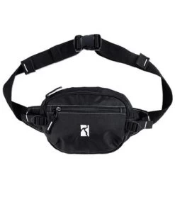 POETIC COLLECTIVE Premium Belt Bag - Black W. White Seams
