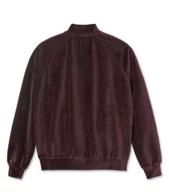 POLAR Velour Track Jacket - Bordeaux -Skateboard Kortingswinkel polar velour track jacket bordeaux 2