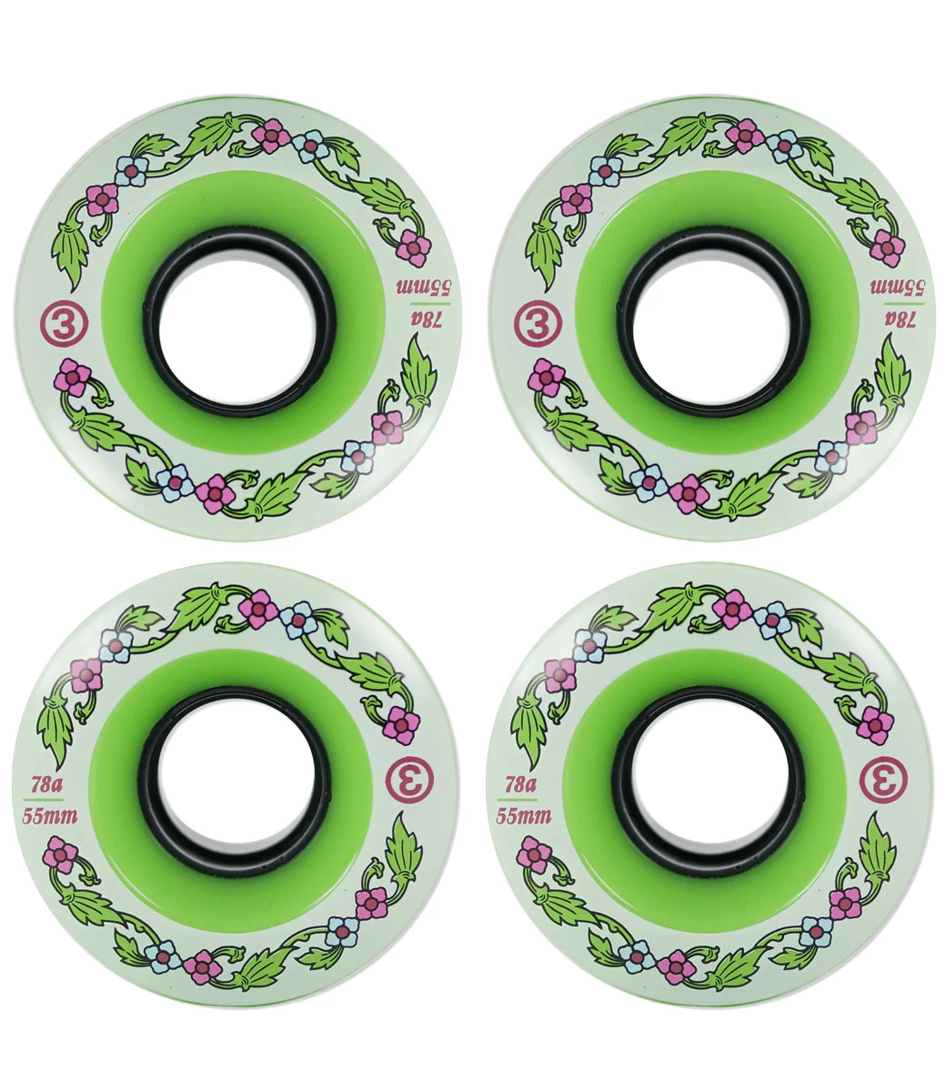 PREDUCE Green Thai Pattern Wheels - 55mm 78a 5 PREDUCE Green Thai Pattern Wheels - 55mm 78a - Afbeelding 3