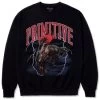 PRIMITIVE Night Rider Crewneck - Black -Skateboard Kortingswinkel primitive night rider crewneck black
