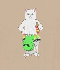 RIPNDIP Bbq Day T-Shirt - Almond -Skateboard Kortingswinkel ripndip bbq day t shirt almond 2