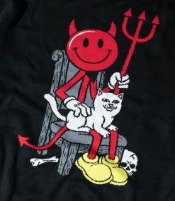 RIPNDIP Devilman / Nermknit Sweater - Black -Skateboard Kortingswinkel ripndip devilman nermknit sweater black 3