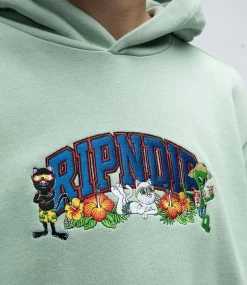 RIPNDIP Summer Friends Hoodie - Sage -Skateboard Kortingswinkel ripndip summer friends hoodie sage 4