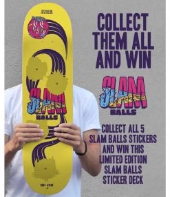 SLAM Slam Balls Deck Yellow - 8.0 -Skateboard Kortingswinkel slam slam balls deck yellow 80 2