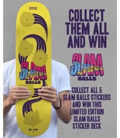 SLAM Slam Balls Deck Yellow - 8.0 -Skateboard Kortingswinkel slam slam balls deck yellow 80 7