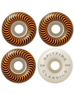 SPITFIRE WHEELS Classics White/orange - 53 Mm 99 A -Skateboard Kortingswinkel spitfire wheels classics white orange 53 mm 99 a 2