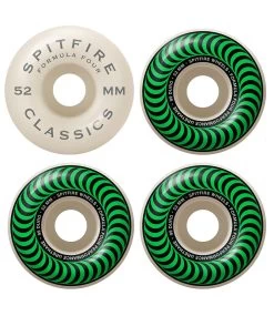 SPITFIRE WHEELS F4 Classic Swirl White/Green - 52Mm 99A -Skateboard Kortingswinkel spitfire wheels f4 classic swirl white green 52mm 2