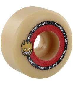 SPITFIRE WHEELS F4 Tablet Natural/Red - 53Mm 101A -Skateboard Kortingswinkel spitfire wheels f4 tablet natural red 53mm 101a 1