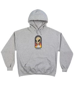 THRASHER Believe Hooded Sweat - Grey -Skateboard Kortingswinkel thrasher believe hooded sweat grey 1