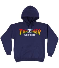 THRASHER Spectrum Hoodie - Navy -Skateboard Kortingswinkel thrasher spectrum hoodie navy 1