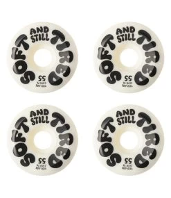 TIRED Soft & Still Wheels White - 55mm -Skateboard Kortingswinkel tired soft still wheels white 55mm 2