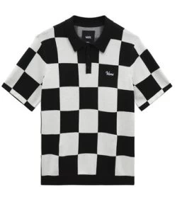 VANS Parker Checkerboard Polo Sweater - Antique White/Black
