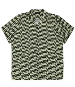 WASTED PARIS Shirt Allover Method - Lime Yellow/Black